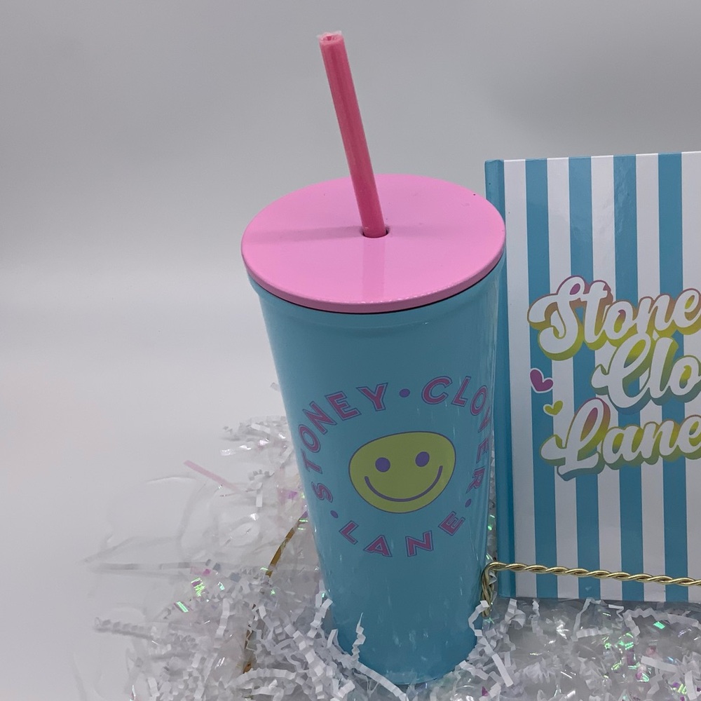 Stoney Clover Lane Tumbler Pink Heart Straw